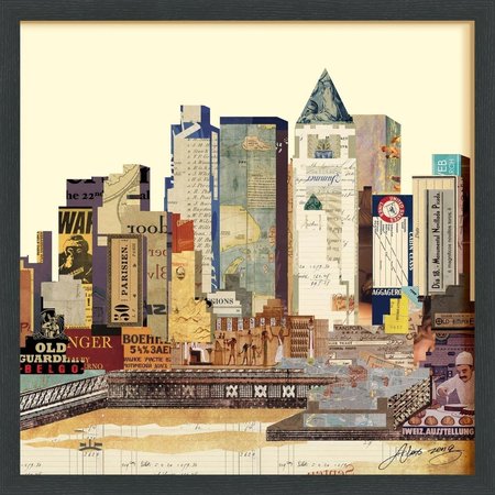 EMPIRE ART DIRECT Empire Art Direct DAC-047A-2525B New York City Skyline - Dimensional Art Collage Hand Signed by Alex Zeng Framed Graphic Wall Art DAC-047A-2525B